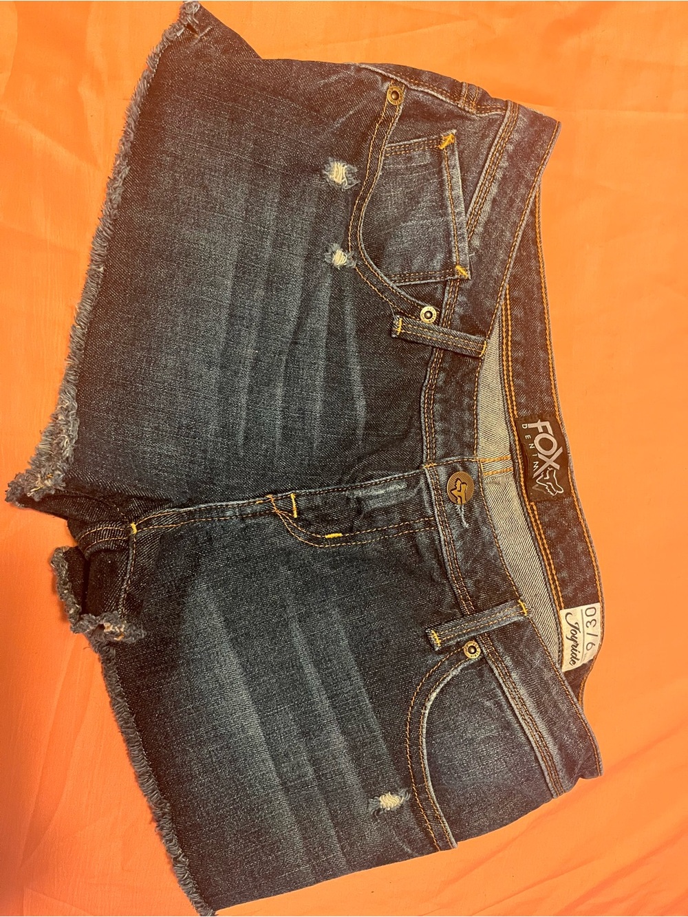 Fox Dark Blue Distressed Denim Cutoff Shorts
